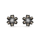 Rose de Noël Earrings Mini Model in 18K White Gold with Diamonds