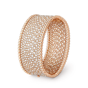 Perlée Diamonds Cuff Bracelet in 18K Rose Gold with Diamonds