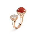 Perlée Couleurs Between the Finger Ring in 18K Rose Gold with Carnelian