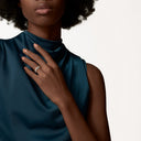 Belle Vante Trinity Small Model Semi-Paved Ring 18k Gold