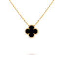 Vintage Alhambra Pendant in 18K Yellow Gold with Onyx