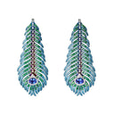 Plume de Paon pendant earrings
