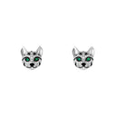 Fuzzy, the Leopard Cat stud earrings