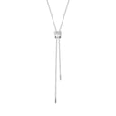 Quatre Double White Edition Tie Necklace, Small Model
