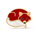 Lucky Animals Fox Clip in 18K Yellow Gold with Carnelian