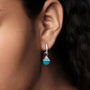 Cleo Rev Midi Diamond Drop Earrings Yellow Gold Pink Coral