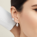 Full Diamond Pyramid Stud Earrings