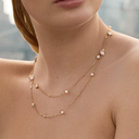 Cleo Convertible Long Necklace Eye Glass Chain Yellow Gold Turquoise