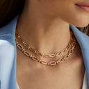 Tip-Top Link Full Diamond Collar Necklace Rose Gold Diamond
