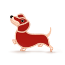 Lucky Animals Dachshund Clip in 18K Rose Gold with Carnelian