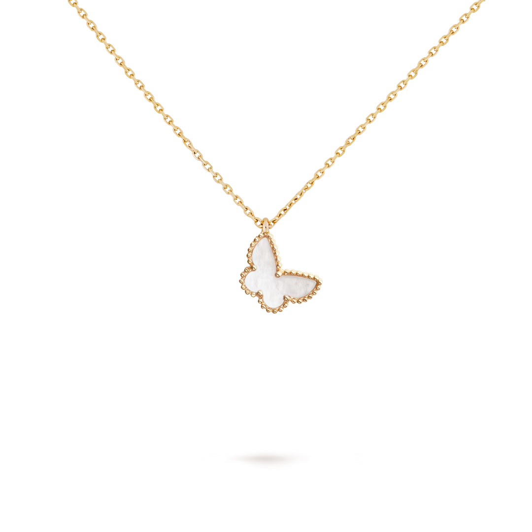 Belle Vante Butterfly Pendant Mother-Of-Pearl 18K Yellow Gold