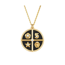 Symboles Medal Necklace 18K Yellow Gold Diamonds Black Nephrite Jade | J13439