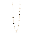 Magic Alhambra 16-Motif Long Necklace in 18K Yellow Gold with Mother-of-Pearl