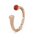 Perlée Couleurs Bracelet Medium Model in 18K Rose Gold with Carnelian