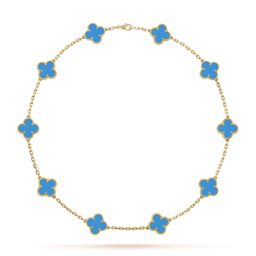 Belle Vante Necklace 10 Motifs Agate 18K Yellow Gold