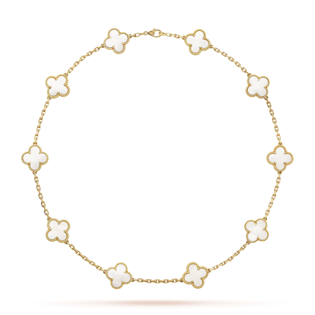 Belle Vante Necklace 10 Motifs Mother-Of-Pearl 18K Yellow Gold