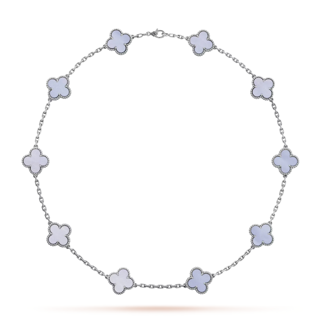 Belle Vante Necklace 10 Motifs Chalcedony 18K White Gold