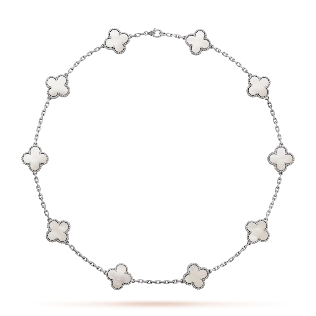 Belle Vante Necklace 10 Motifs Mother-Of-Peal 18K White Gold