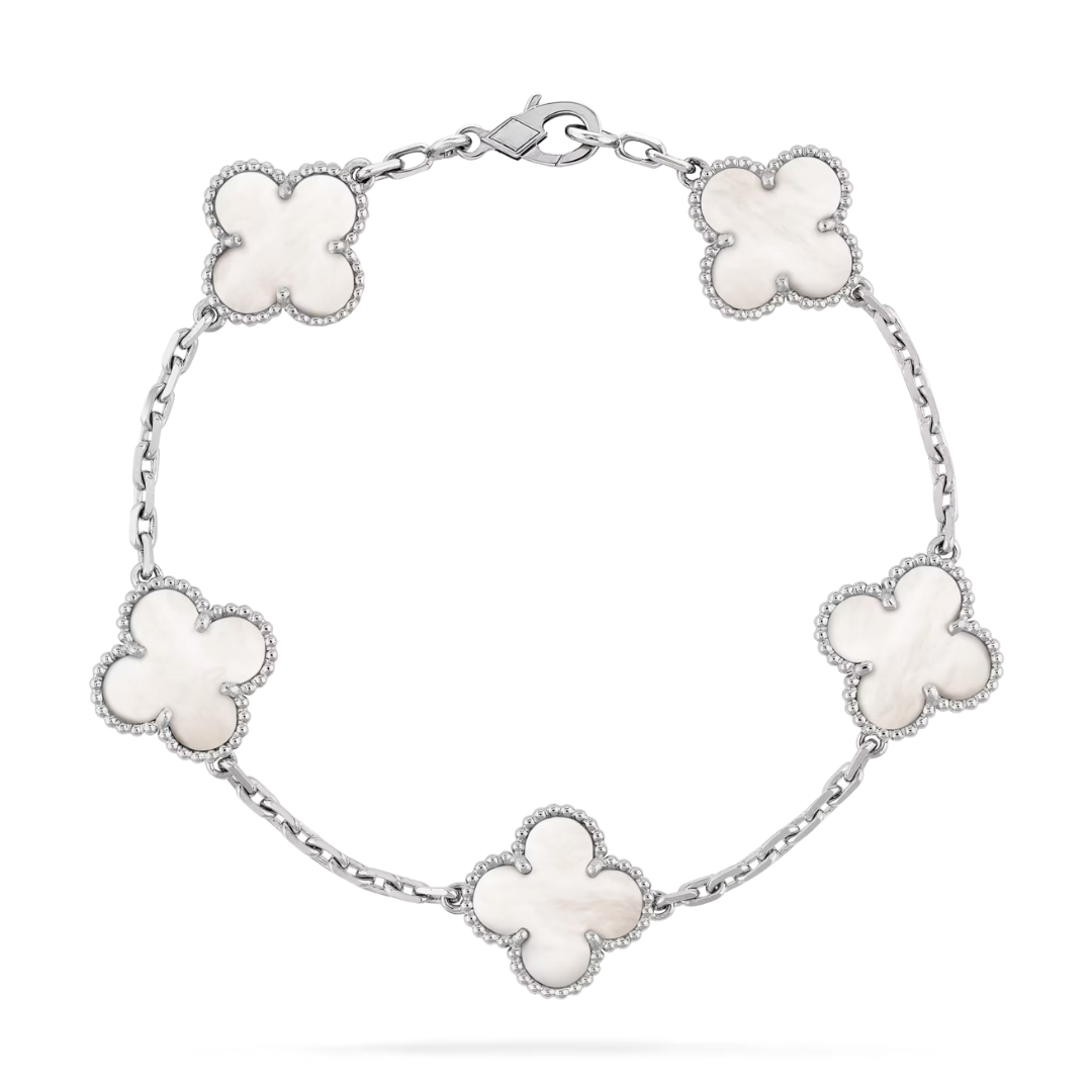 Belle Vante Bracelet 5 Motifs Mother-Of-Pearl 18K White Gold