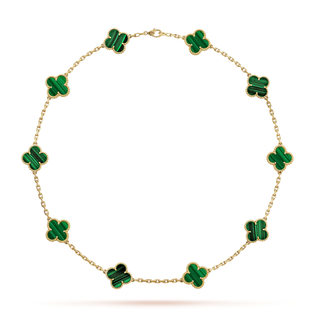 Belle Vante Necklace 10 Motifs Malachite 18K Yellow Gold