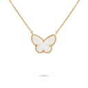 Belle Vante Butterfly Pendant White Mother-Of-Pearl Butterfly 18K Yellow Gold