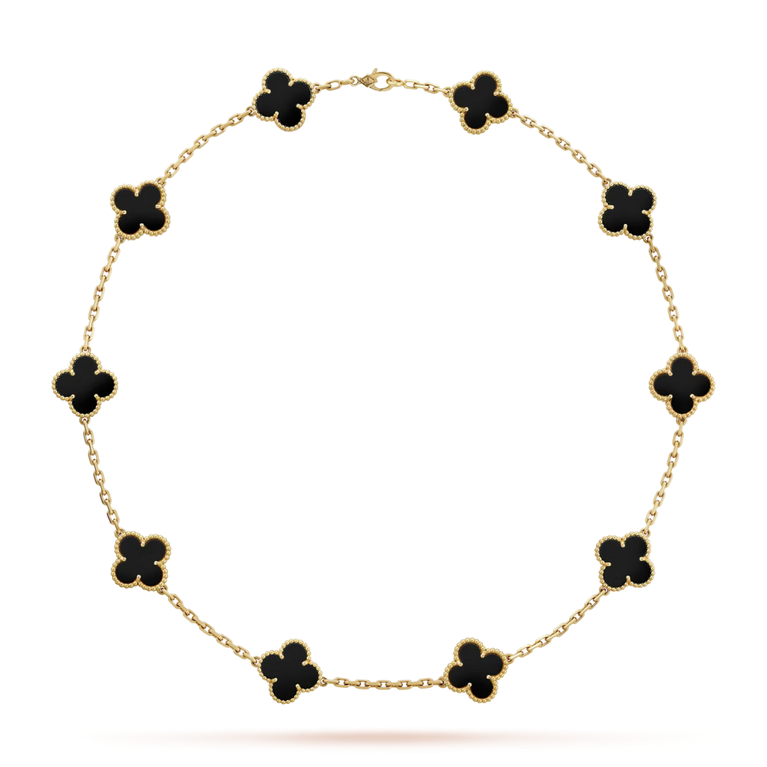 Belle Vante Necklace 10 Motifs Onyx 18K Yellow Gold