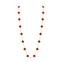Vintage Alhambra 20 Motifs Long Necklace in 18K Yellow Gold with Carnelian