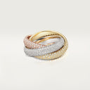 Cartier Trinity Ring Large Model Paved 18k Gold Diamonds