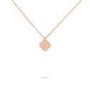 Sweet Alhambra Pendant in Textured 18K Rose Gold