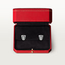 Belle Vante Panthère Paved Stud Earrings White Gold Emeralds Onyx
