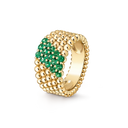Perlée Couleurs Ring 5 Rows in 18K Yellow Gold with Emerald
