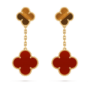 Magic Alhambra 2 Motifs Earrings in 18K Yellow Gold