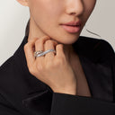 Belle Vante Trinity Two-Finger Ring Lacquer Paved Diamonds