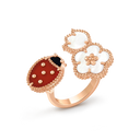 Lucky Spring Between the Finger Ring in 18K Rose Gold with Carnelian