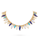 Lucky Summer Wave Necklace in 18K Yellow Gold with Diamonds